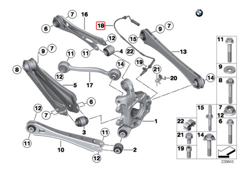 Sensor De Abs Trasero Bmw X3 F25 Xdrive 20d Foto 2