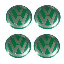 Jogo Emblema Vw P/calota Bora Golf Tropper Amarok 90mm Verde