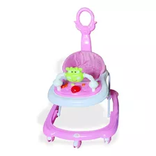 Andador Bebe Con Manija Y Tablero De Juegos Didácticos Gugga Color Rosa