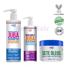 Shampoo Juba + Geleia Juba + Másc Sete Óleos 300ml Widi Care