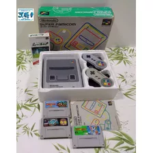 Nintendo Super Famicom Na Caixa Com 4 Jogos Originais