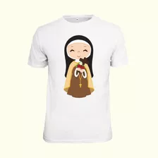 Camiseta Catolica Santa Terezinha Desenho Fofo 2