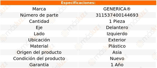 Manija Puerta Exterior Izq Del Plstico Fox 99/16 Foto 2