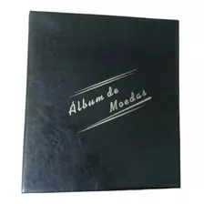 Álbum Acolchoado Grande Preto Para 200 Moedas 4 Argolas