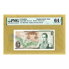 Billete Colombia 5 Pesos Reposición 01 Octubre 1978