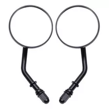 2 Espejos Retrovisores Redondos Negros Para Harley Qc-m-812