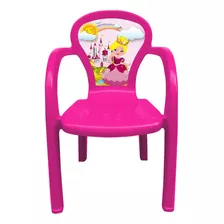 Cadeirinha Infantil Plastica Decorada Menina Rosa