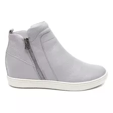 Tênis Sneakers Feminino Orcade Couro Zíper Lateral 065611