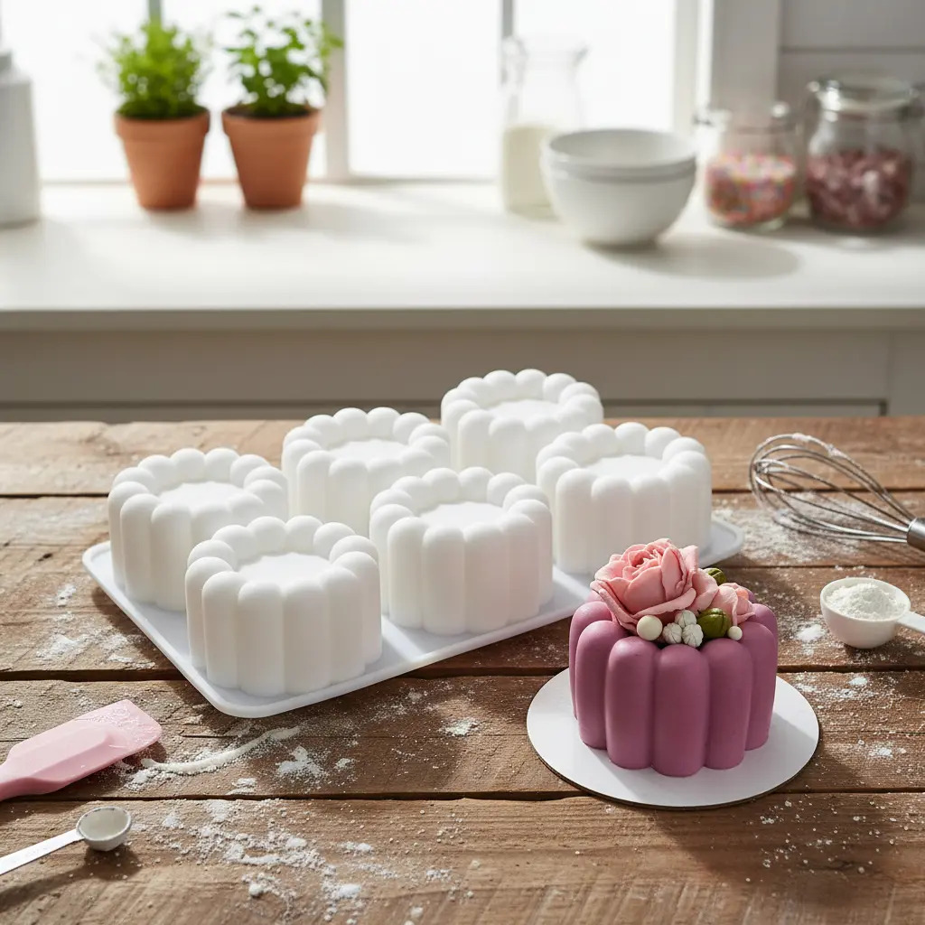 Molde Silicona Mini Postre X6 Velas Postres Gelatina Jabon Blanco