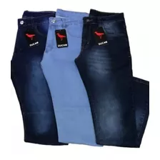 Kit 3 Calças Jeans Masculina Slim Original Elastano Lycra