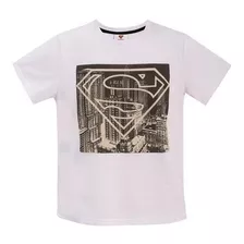 Polera Niño Metropolis Superman Blanco Dc Comics 