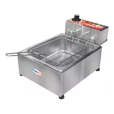 Fritadeira 10 Litros 2 Cubas Com Cesto Frituras A Gás Inox