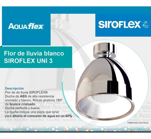 Ducha Cromada Blanca Siroflex 2765/2s Aquaflex