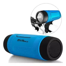 Parlante Para Bicicleta Bluetooth Linterna Resistente Agua Color Azul