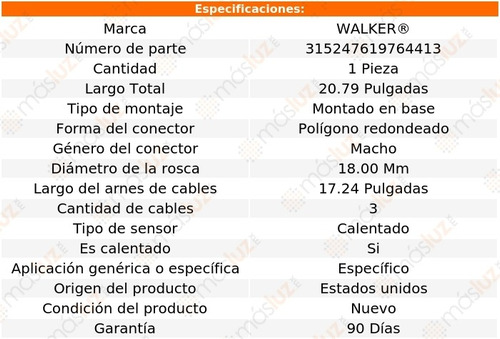 Sensor O2 Ox Toyota Supra 3.0l 6 Cil 87/90 Walker Foto 6