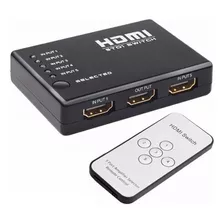 Switch Hdmi 5 Portas Splitter Full Hd + Controle Remoto