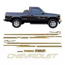 Adesivos Compatível Silverado Turbo Diesel + Resinado R708 Cor Dourado