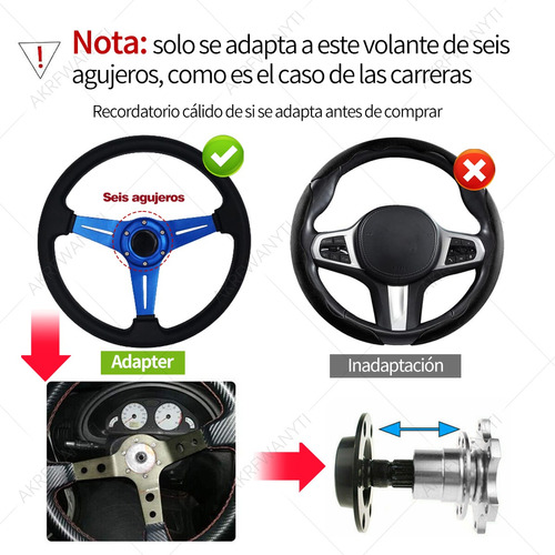 Volante Adaptador Liberacin Frmula Carreras Para Universal Foto 3