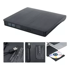 Grabadora Dvd, Lector De Cd Externo Usb 3.0+ Type C Quemador Color Negro