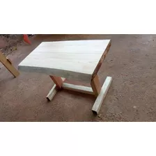 Mesa Rústica. Madera De Cedro. Medida 70x42 Y 48 Altura.