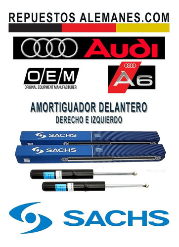 Amortiguador Delantero Audi A6 2010-2022 Gas Par Sachs Foto 3