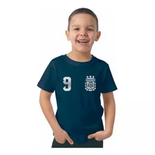 Remera Julian Alvarez 9 Seleccion Arg Afa Algodon Niño 1