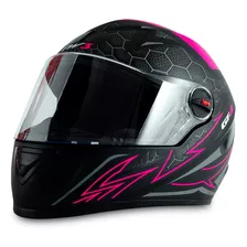 Capacete Com Viseira Masculino Feminino Fechado Gt2 58 Fosco Cor Rosa Desenho Capacete Fechado Gt2 Rosa Fosco - Com Viseira Transparente