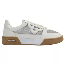 Tênis Feminino Capodarte Sneaker Prata / Branco