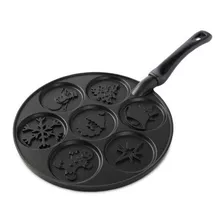 Sartén Para Pancakes Navidad Christmas Nordic Ware Color Negro Carbón