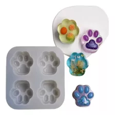 Molde Silicona 4 Mini Huellitas Mascotas Perros Gatos