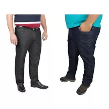 Calça Jeans Tamanho Grande Plus Lycra Masculina Kit 2 