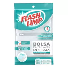 Bolsas Para Lavar Roupas 3 Unidades Flash Limp Cor Branco