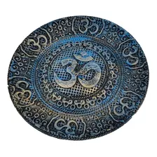 Incensário Mandala De Om 10cm Resina Wicca (azul)