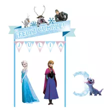 Adorno De Torta De Papel Big Topper Frozen Elsa Anna Olaf