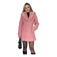 Casaco Inverno Feminino Parka Sobretudo Pelinho Forrada Frio