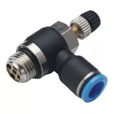 Regulador De Caudal Neumatico Codo Tubo 8mm Rosca G 1/2