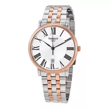 Reloj Tissot Carson Premium T122.410.22.033.00 /marisio Color De La Correa Plateado Y Rosa Color Del Bisel Rosa Color Del Fondo Plateado