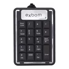 Teclado Numérico Usb Exbom Bk-n20 Com Fio Retrátil Mini