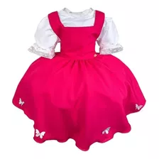 Vestido Temático Fantasia Infantil Masha E O Urso Rosa Pink
