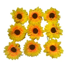 50 Flores De Girassol Artificial Grande 13cm Decoração Top 