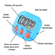 Timer Temporizador Cronometro Digital De Cozinha Mesa Imã Cor Verde