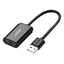 Adaptador De Áudio Externo Ugreen Interface Usb 2.0 Preto