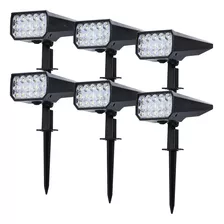 Lámpara Solar Exterior Jardín Estaca Pared 15 Leds 6 Pack 