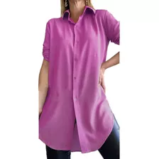 Maxi Camisa Mujer Dama Clasica Oversize Talles Grandes