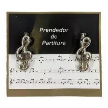 Prendedor De Partitura Hinário Clave De Sol Clipets Cromado