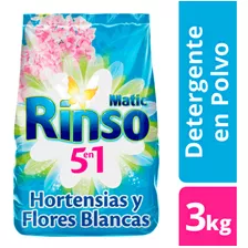 Detergente Rinso Polvo Hortensias Y Flores Blancas 3 Kg