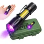 Lanterna Uv Led Luz Negra Roxa Ultravioleta Detecta Escorpião Nota Falsa Dinheiro Inseto Seca Unha Resina Máscara Bateria Recarregável Usb Portátil Potente Mini - Apfer Preta