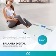 Balanza Digital Personal Nictom Bp02 Blanca, Hasta 180 Kg