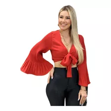 Blusinha Cropped Perfeito Tecido Duna Coleção Moda Instagram