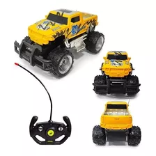 Carrinho Controle Remoto Sem Fio Pick Up Cor Amarelo Personagem Speed